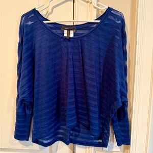 BCBGMaxAzria Royal Blue Sheer Blouse